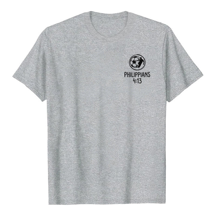 Christianartworkshop Philippians 4:13 Soccer Cross Premium Kurzarm-T-Shirt - image 1