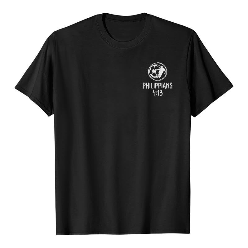Christianartworkshop Philippians 4:13 Soccer Cross Premium Kurzarm-T-Shirt - image 4
