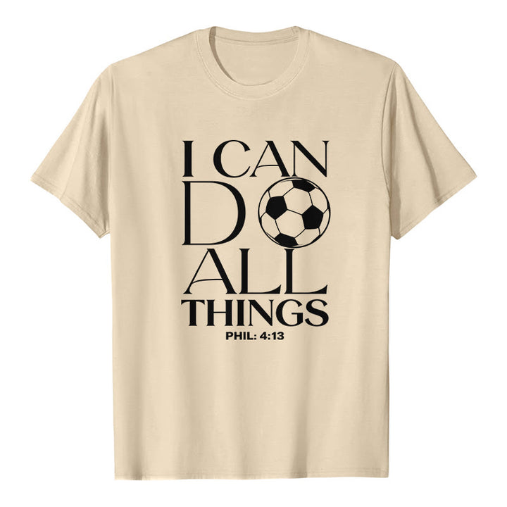 Christianartworkshop Phil 4:13 Ich kann alles tun Fußball Premium Kurzarm-T-Shirt - Beige - 2XL - image 8