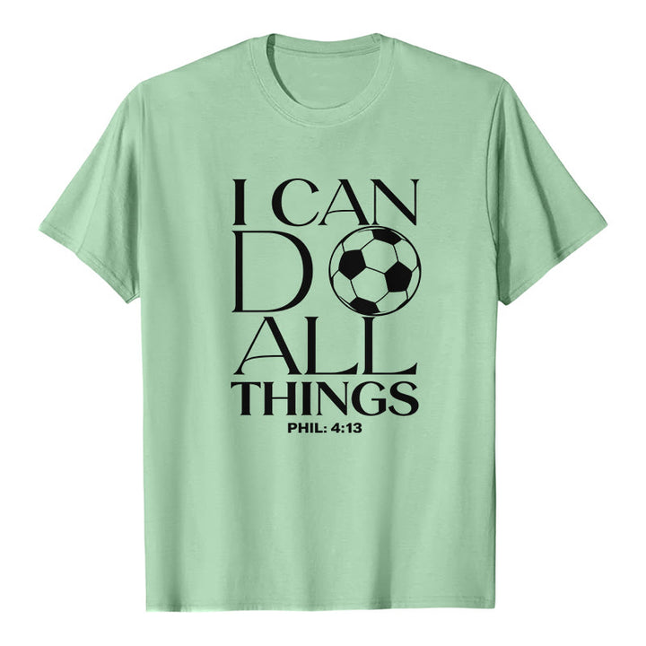 Christianartworkshop Phil 4:13 Ich kann alles tun Fußball Premium Kurzarm-T-Shirt - Hellgrün - 2XL - image 5
