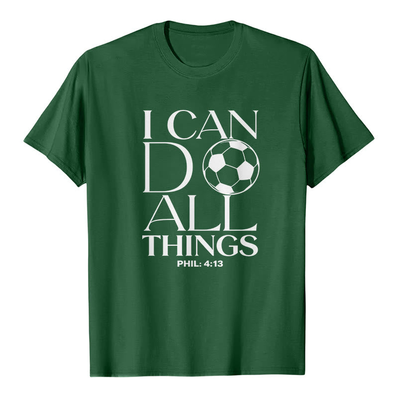 Christianartworkshop Phil 4:13 Ich kann alles tun Fußball Premium Kurzarm-T-Shirt - Dunkelgrün - 2XL - image 6