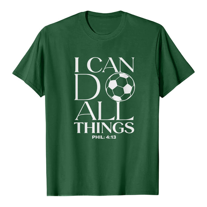 Christianartworkshop Phil 4:13 Ich kann alles tun Fußball Premium Kurzarm-T-Shirt - Dunkelgrün - 2XL - image 6