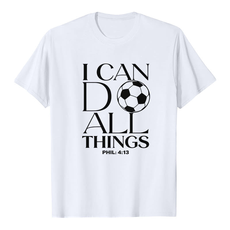 Christianartworkshop Phil 4:13 Ich kann alles tun Fußball Premium Kurzarm-T-Shirt - Weiß - 2XL - image 2