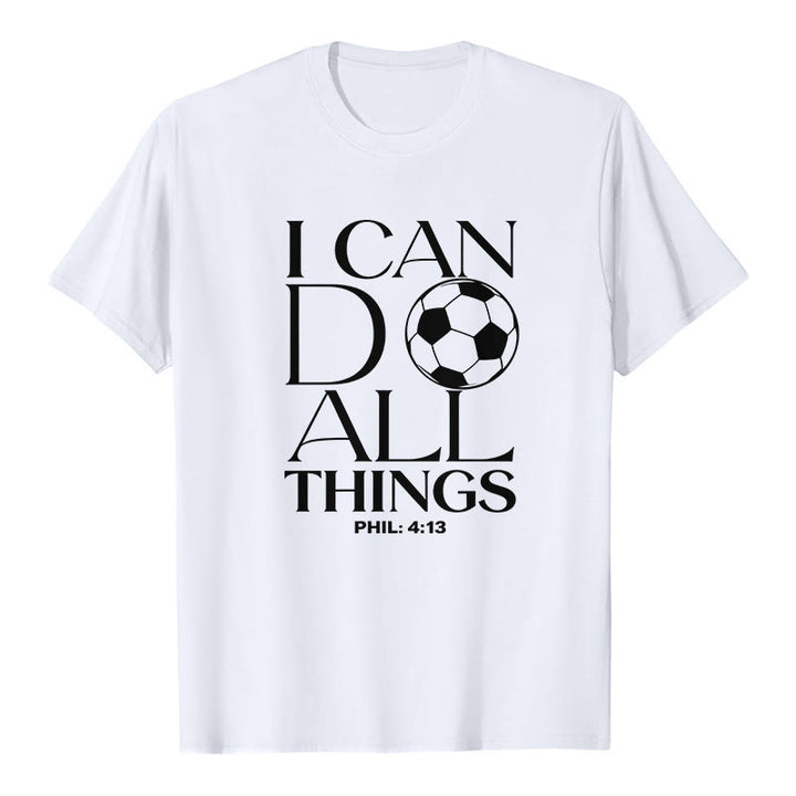 Christianartworkshop Phil 4:13 Ich kann alles tun Fußball Premium Kurzarm-T-Shirt - Weiß - 2XL - image 2