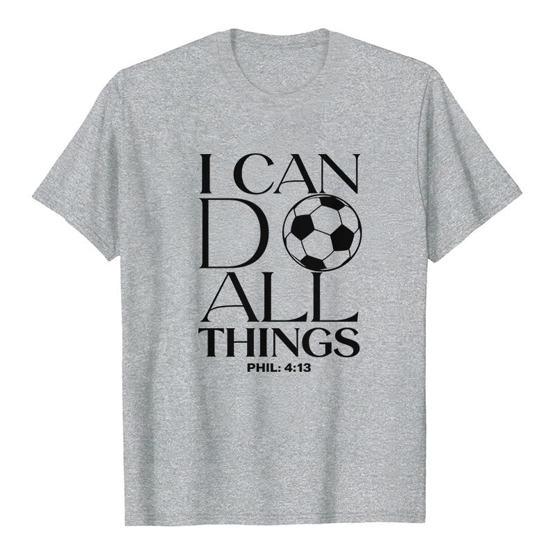 Christianartworkshop Phil 4:13 Ich kann alles tun Fußball Premium Kurzarm-T-Shirt - Grau - 2XL - image 0