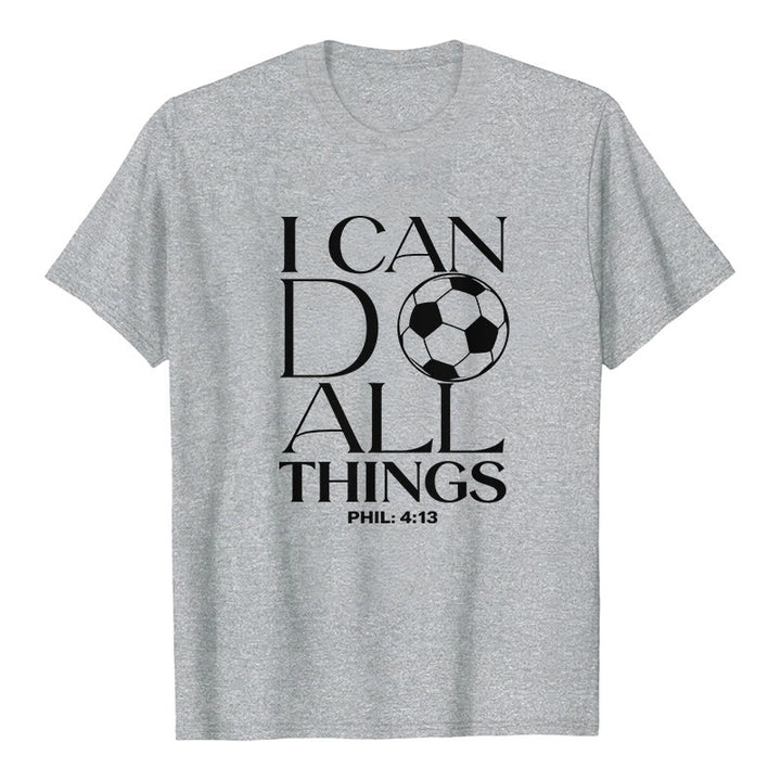 Christianartworkshop Phil 4:13 Ich kann alles tun Fußball Premium Kurzarm-T-Shirt - Grau - 2XL - image 0