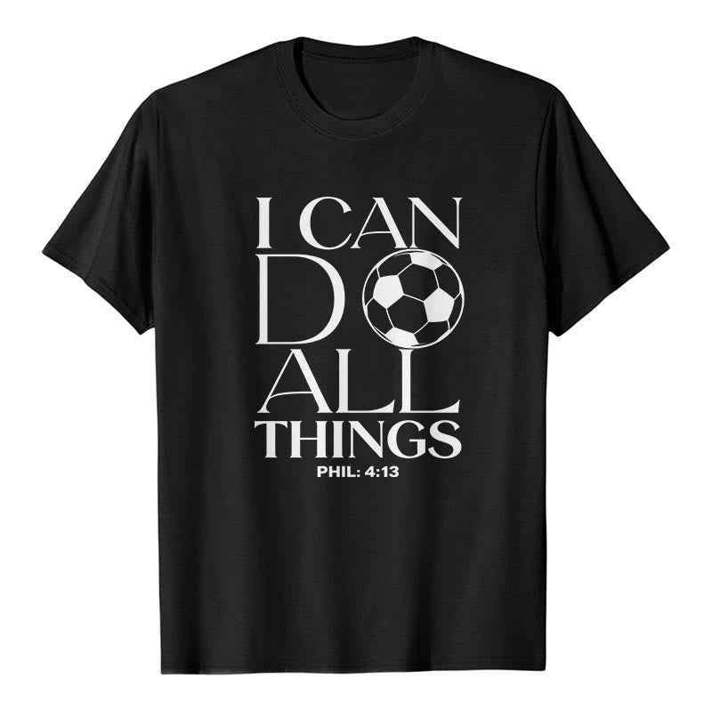 Christianartworkshop Phil 4:13 Ich kann alles tun Fußball Premium Kurzarm-T-Shirt - Schwarz - 2XL - image 1