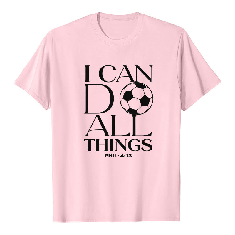 Christianartworkshop Phil 4:13 Ich kann alles tun Fußball Premium Kurzarm-T-Shirt - Rosa - 2XL - image 3