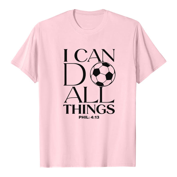 Christianartworkshop Phil 4:13 Ich kann alles tun Fußball Premium Kurzarm-T-Shirt - Rosa - 2XL - image 3