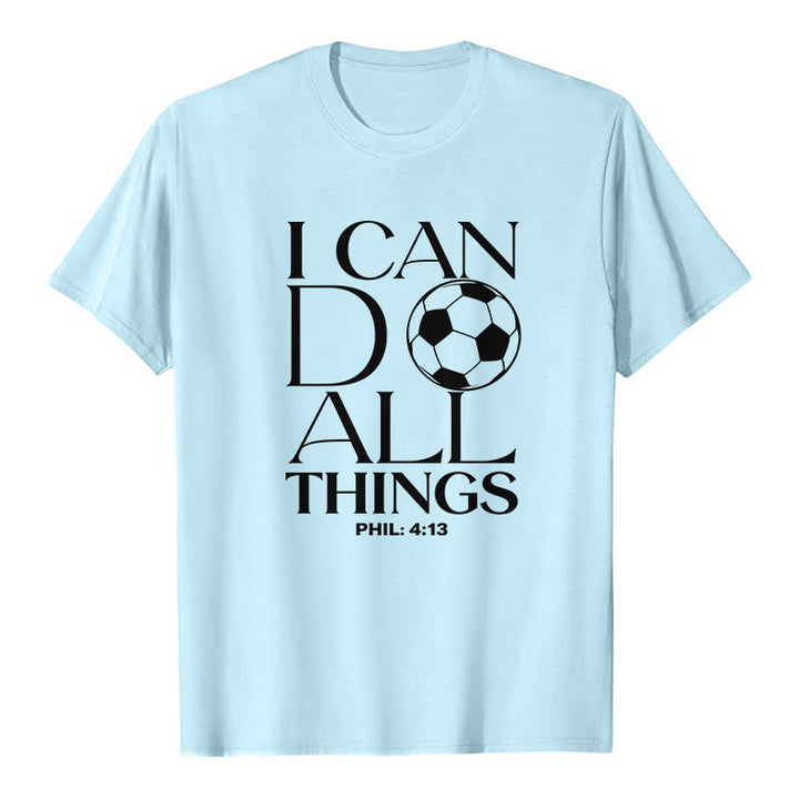 Christianartworkshop Phil 4:13 Ich kann alles tun Fußball Premium Kurzarm-T-Shirt - Blau - 2XL - image 7