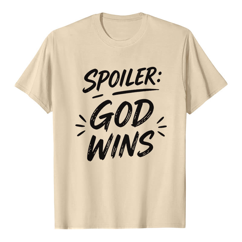 Christianartworkshop Spoiler: God Wins Premium Kurzarm-T-Shirt - Beige - 2XL - image 8