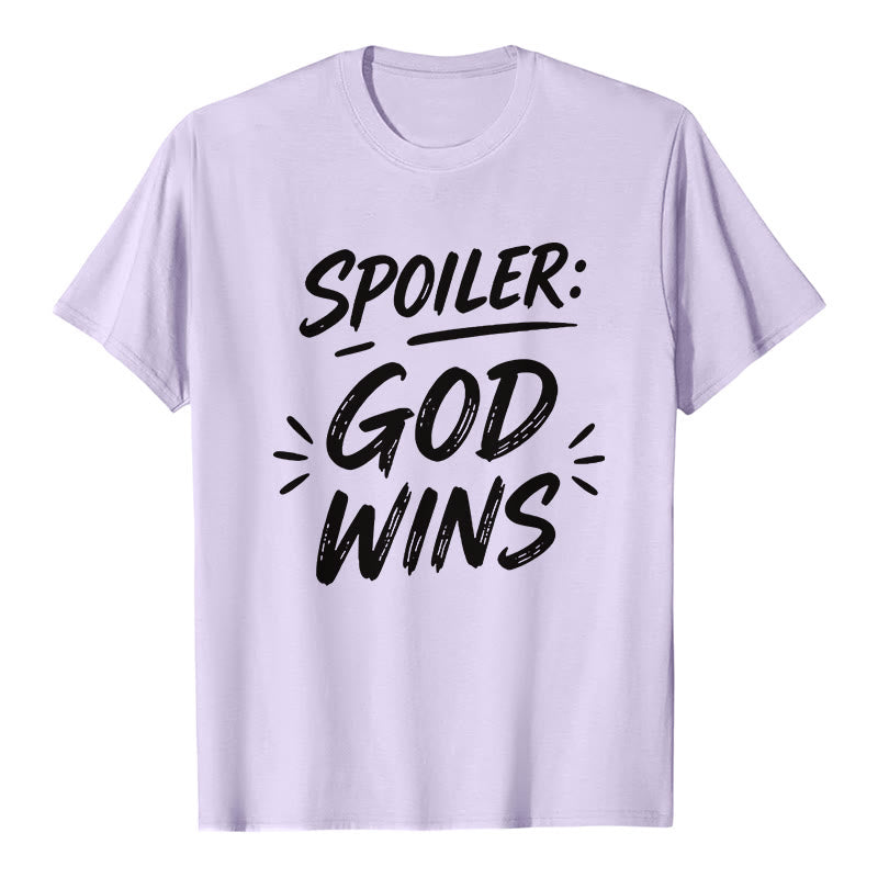 Christianartworkshop Spoiler: God Wins Premium Kurzarm-T-Shirt - Lila - 2XL - image 4