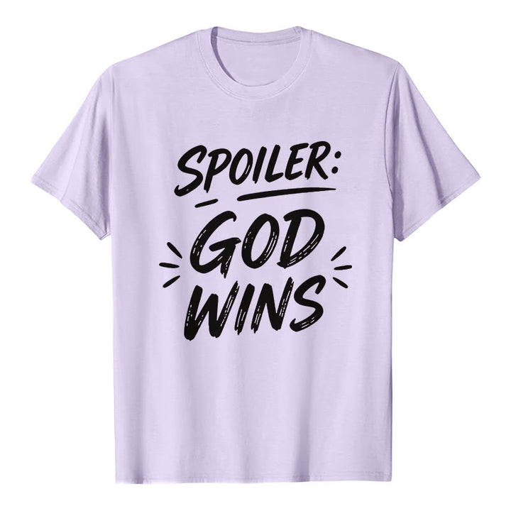 Christianartworkshop Spoiler: God Wins Premium Kurzarm-T-Shirt - Lila - 2XL - image 4