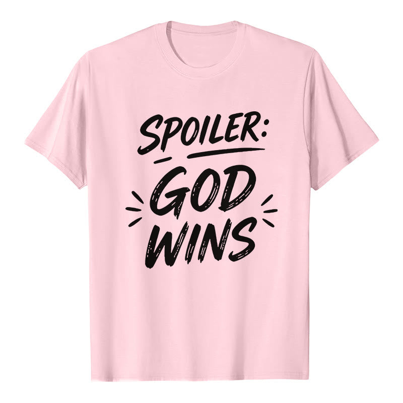 Christianartworkshop Spoiler: God Wins Premium Kurzarm-T-Shirt - Rosa - 2XL - image 3