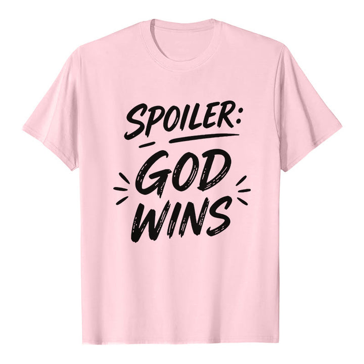 Christianartworkshop Spoiler: God Wins Premium Kurzarm-T-Shirt - Rosa - 2XL - image 3