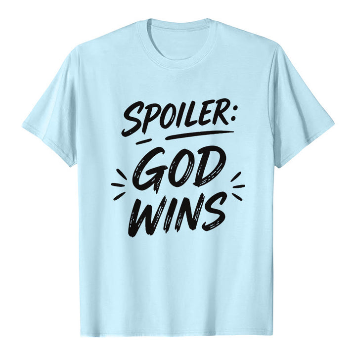 Christianartworkshop Spoiler: God Wins Premium Kurzarm-T-Shirt - Blau - 2XL - image 7