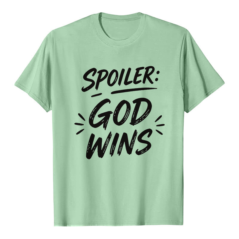 Christianartworkshop Spoiler: God Wins Premium Kurzarm-T-Shirt - Hellgrün - 2XL - image 5