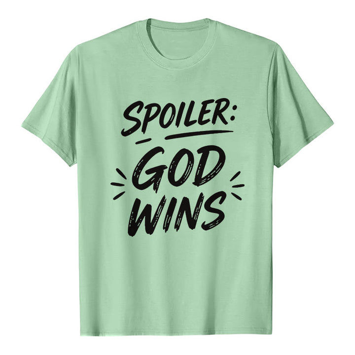 Christianartworkshop Spoiler: God Wins Premium Kurzarm-T-Shirt - Hellgrün - 2XL - image 5