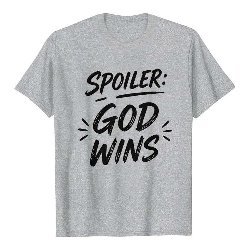 Christianartworkshop Spoiler: God Wins Premium Kurzarm-T-Shirt - Grau - 2XL - image 0