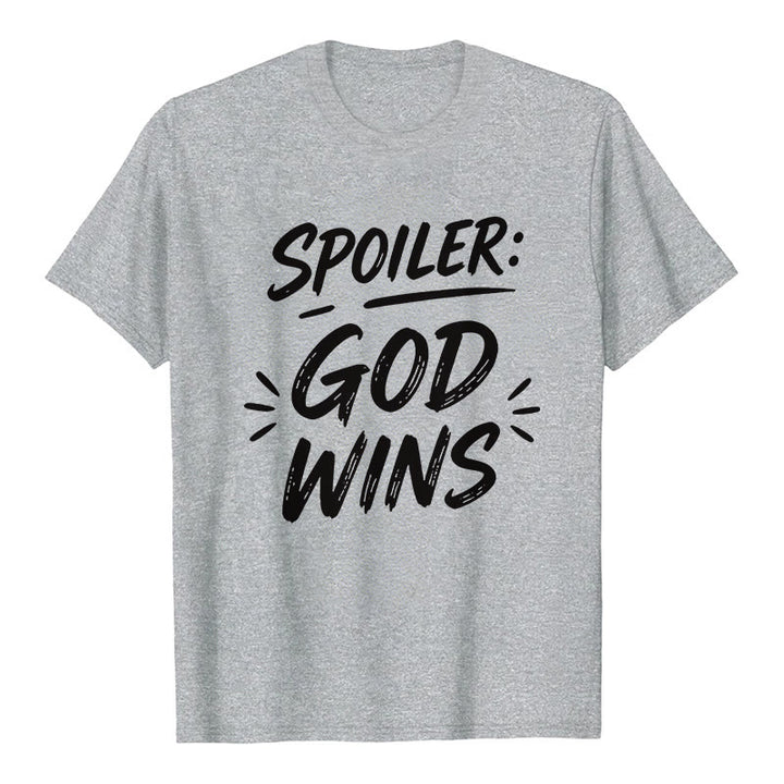 Christianartworkshop Spoiler: God Wins Premium Kurzarm-T-Shirt - Grau - 2XL - image 0
