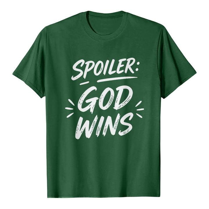 Christianartworkshop Spoiler: God Wins Premium Kurzarm-T-Shirt - Dunkelgrün - 2XL - image 6