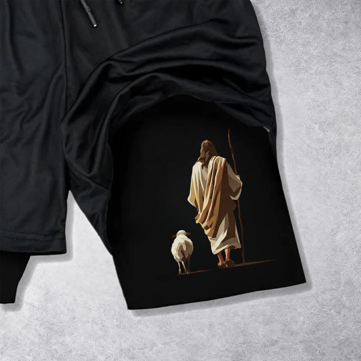 Christianartworkshop Jesus, der gute Hirte (Psalm 27,1) – Performance-Shorts mit mehreren Lagen - image 14