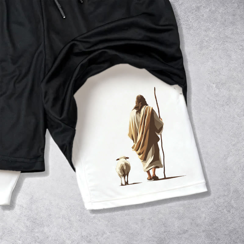 Christianartworkshop Jesus, der gute Hirte (Psalm 27,1) – Performance-Shorts mit mehreren Lagen - image 6