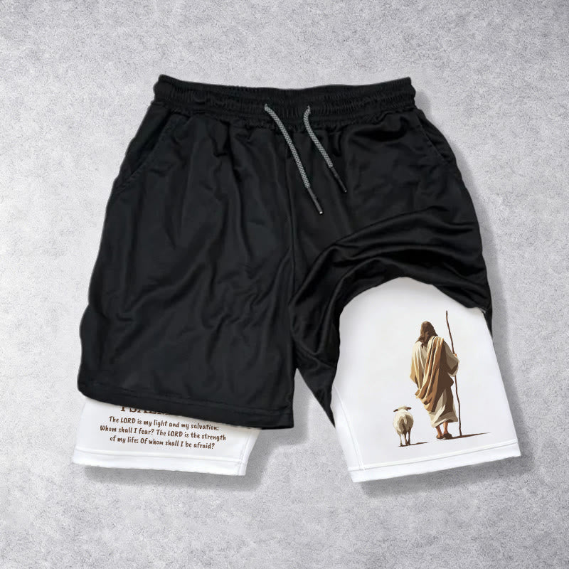 Christianartworkshop Jesus, der gute Hirte (Psalm 27,1) – Performance-Shorts mit mehreren Lagen - image 1