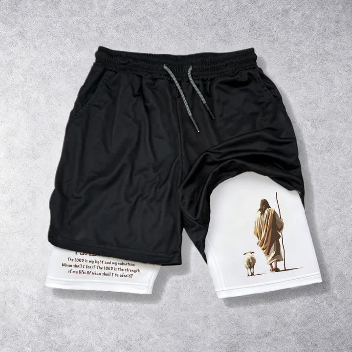 Christianartworkshop Jesus, der gute Hirte (Psalm 27,1) – Performance-Shorts mit mehreren Lagen - image 1