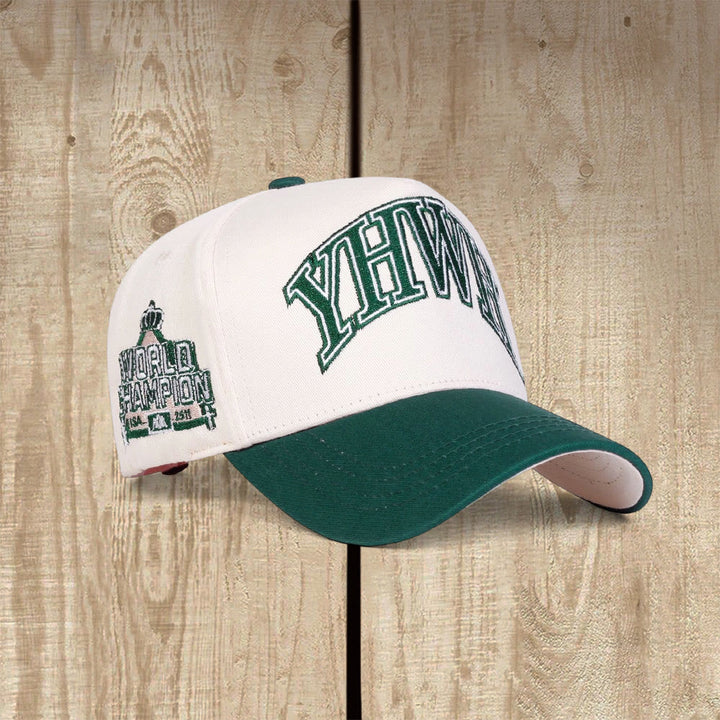Christianartworkshop YHWH Weltmeister-Baseballkappe im Varsity-Stil - Grün - image 5