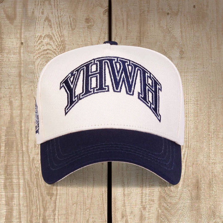 Christianartworkshop YHWH Weltmeister-Baseballkappe im Varsity-Stil - image 0
