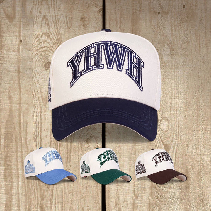 Christianartworkshop YHWH Weltmeister-Baseballkappe im Varsity-Stil - image 3