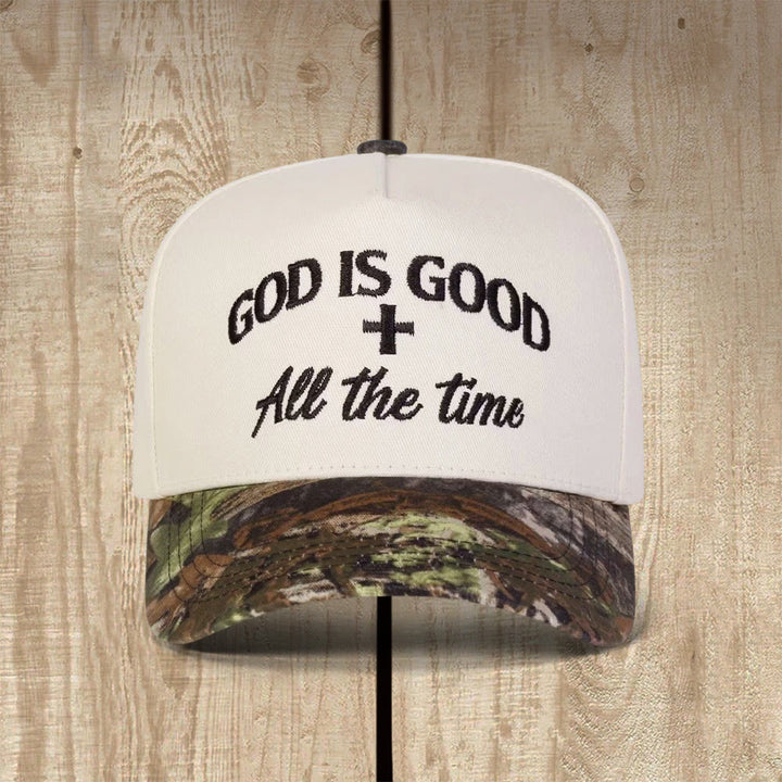 Christianartworkshop Gott ist immer gut – Baseballkappe mit Kreuzakzent - Schwarz - image 0