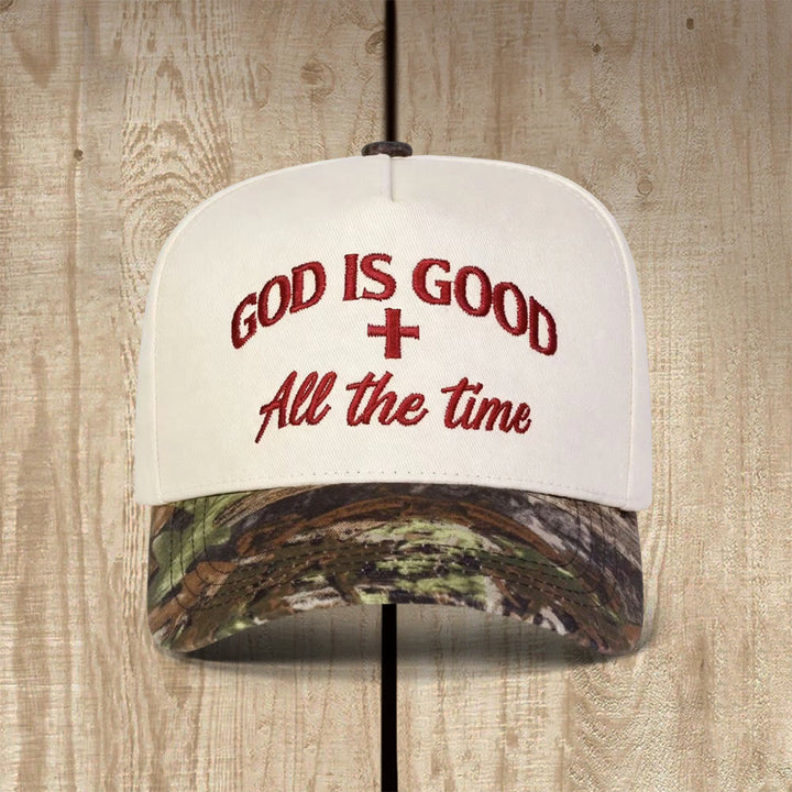 Christianartworkshop Gott ist immer gut – Baseballkappe mit Kreuzakzent - Rot - image 1