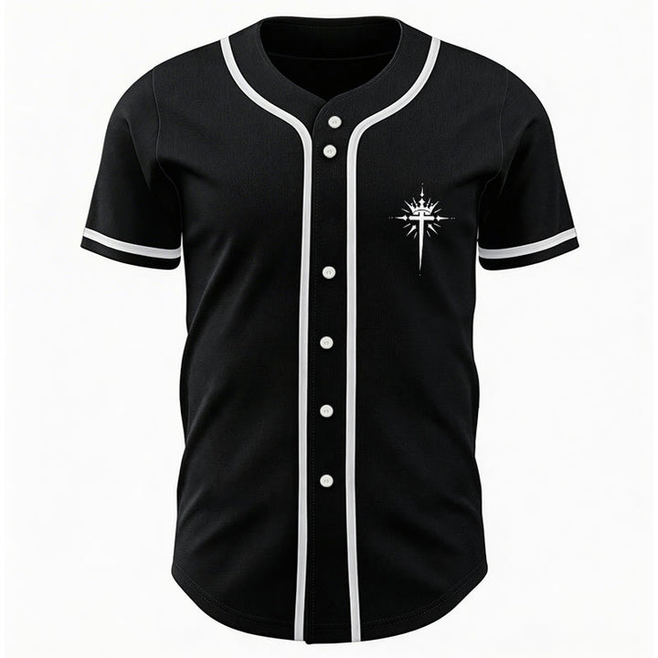 Christianartworkshop Jesus ist König – Engelsflügel – Kreuz – Glaubensbekenntnis – Individuelles Baseballtrikot - image 3