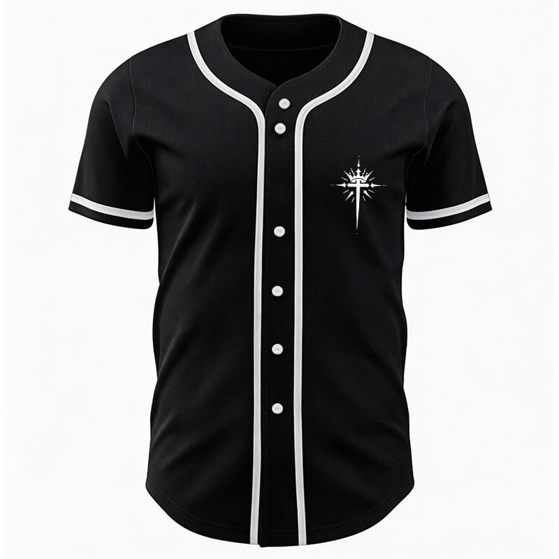 Christianartworkshop Jesus ist König Engelsflügel Kreuz Glaubensbekenntnis Individuelles Baseballtrikot - image 3