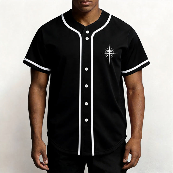 Christianartworkshop Jesus ist König Engelsflügel Kreuz Glaubensbekenntnis Individuelles Baseballtrikot - image 1