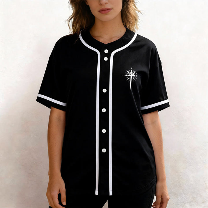 Christianartworkshop Jesus ist König – Engelsflügel – Kreuz – Glaubensbekenntnis – Individuelles Baseballtrikot - image 2