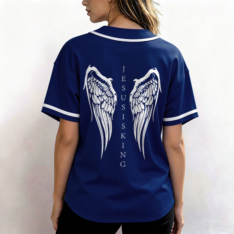 Christianartworkshop Jesus ist König – Engelsflügel – Kreuz – Glaubensbekenntnis – Individuelles Baseballtrikot - image 12