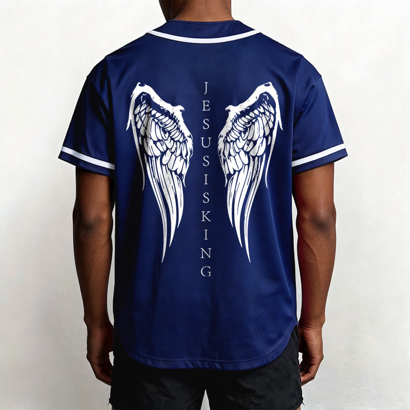Christianartworkshop Jesus ist König – Engelsflügel – Kreuz – Glaubensbekenntnis – Individuelles Baseballtrikot - image 11