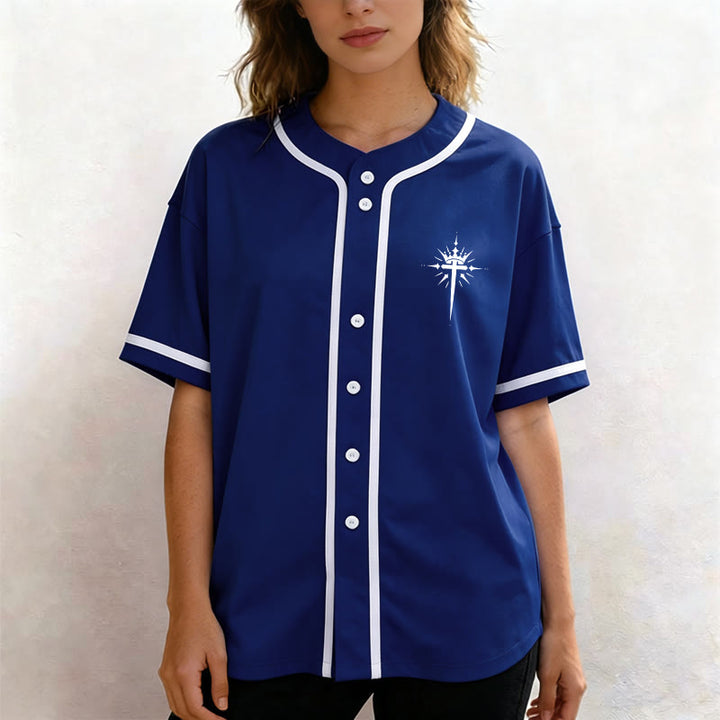 Christianartworkshop Jesus ist König Engelsflügel Kreuz Glaubensbekenntnis Individuelles Baseballtrikot - image 9