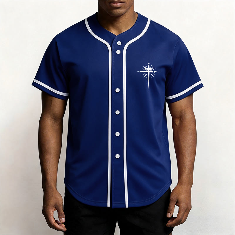 Christianartworkshop Jesus ist König Engelsflügel Kreuz Glaubensbekenntnis Individuelles Baseballtrikot - image 8