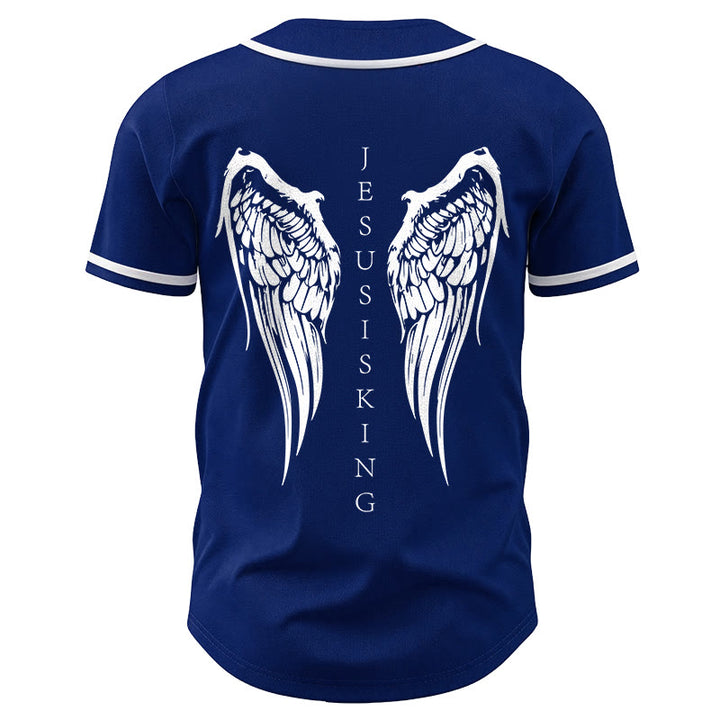 Christianartworkshop Jesus ist König – Engelsflügel – Kreuz – Glaubensbekenntnis – Individuelles Baseballtrikot - image 13