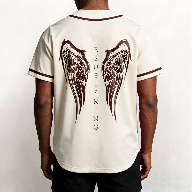 Christianartworkshop Jesus ist König – Engelsflügel – Kreuz – Glaubensbekenntnis – Individuelles Baseballtrikot - image 18