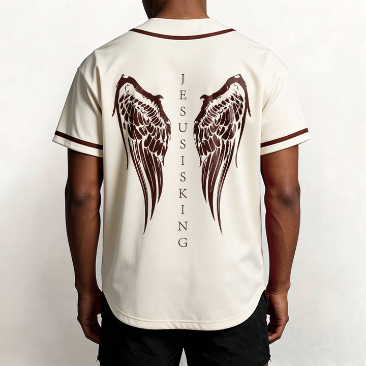 Christianartworkshop Jesus ist König – Engelsflügel – Kreuz – Glaubensbekenntnis – Individuelles Baseballtrikot - image 18