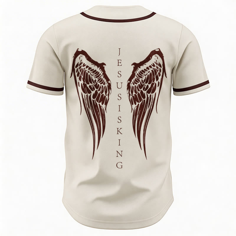 Christianartworkshop Jesus ist König – Engelsflügel – Kreuz – Glaubensbekenntnis – Individuelles Baseballtrikot - image 20