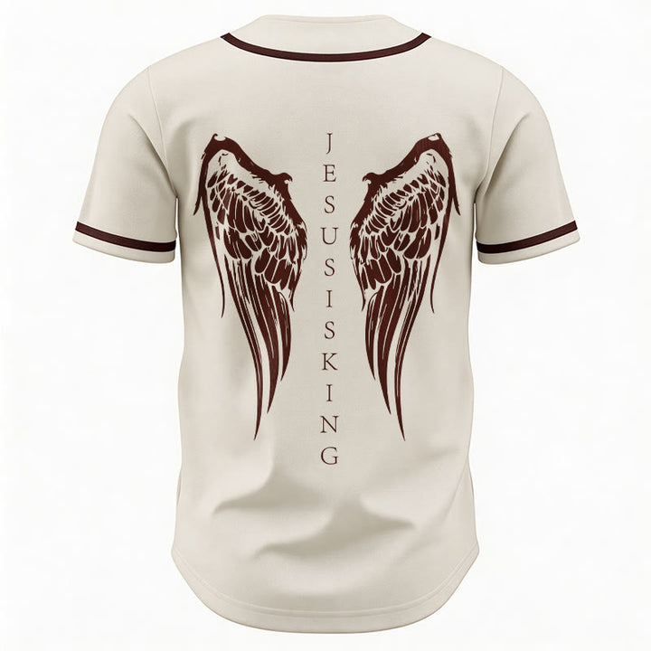 Christianartworkshop Jesus ist König – Engelsflügel – Kreuz – Glaubensbekenntnis – Individuelles Baseballtrikot - image 20