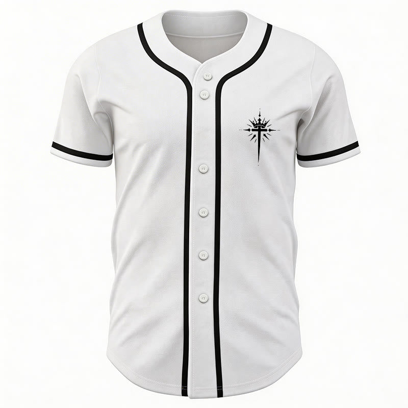 Christianartworkshop Jesus ist König Engelsflügel Kreuz Glaubensbekenntnis Individuelles Baseballtrikot - image 24