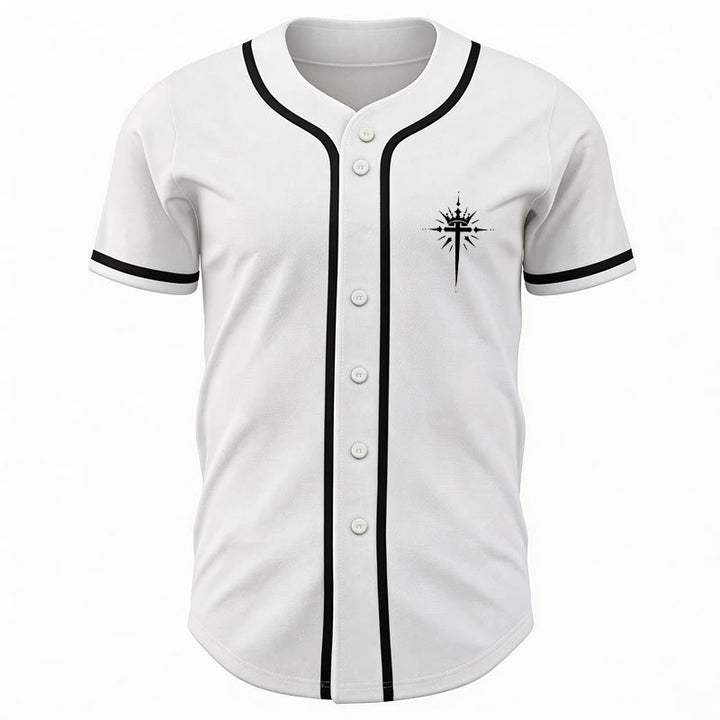 Christianartworkshop Jesus ist König Engelsflügel Kreuz Glaubensbekenntnis Individuelles Baseballtrikot - image 24