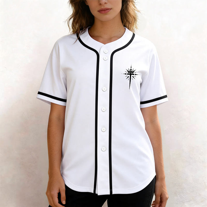 Christianartworkshop Jesus ist König – Engelsflügel – Kreuz – Glaubensbekenntnis – Individuelles Baseballtrikot - image 23